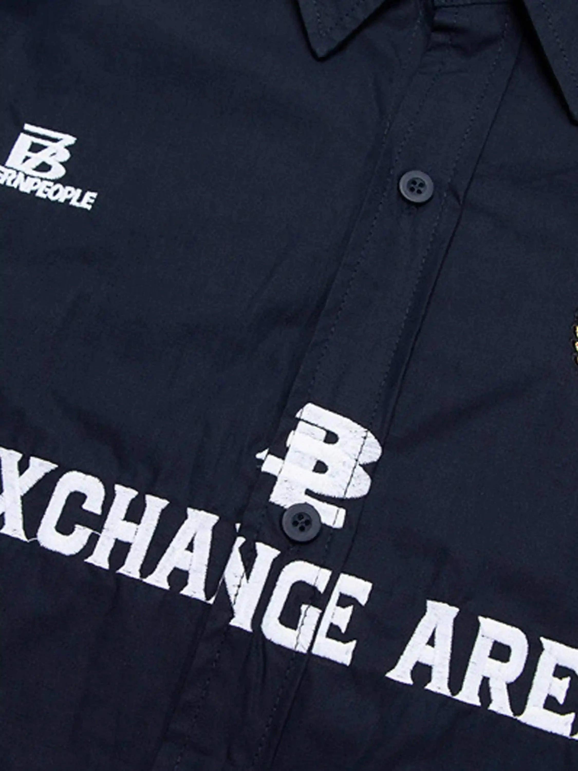 American Retro College Style Lapel Long-Sleeved Shirt