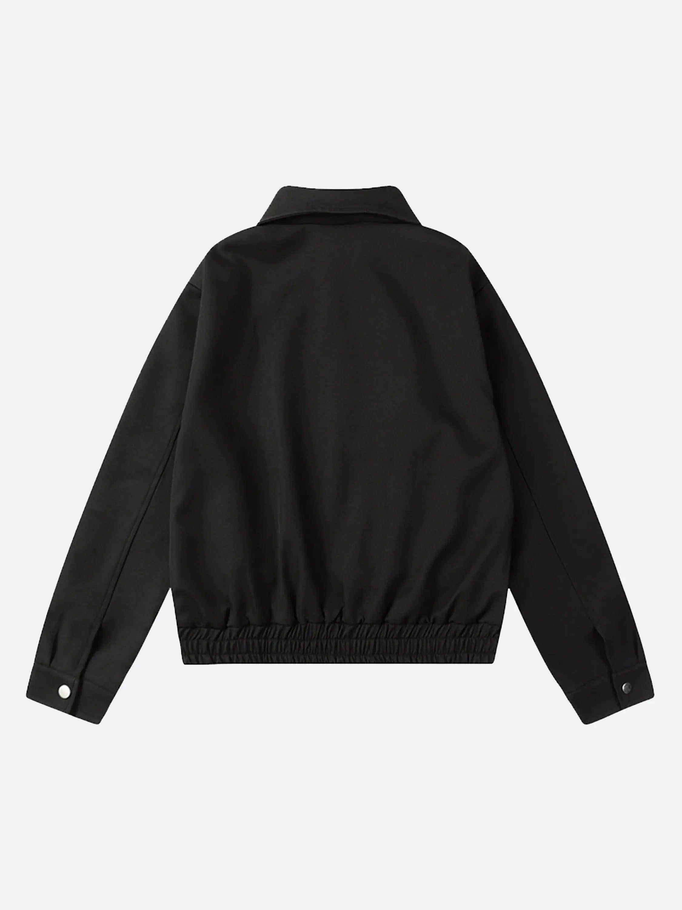 American Retro Distressed Letter Print Jacket