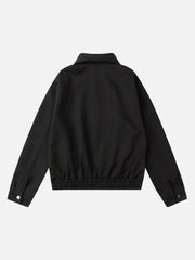 American Retro Distressed Letter Print Jacket