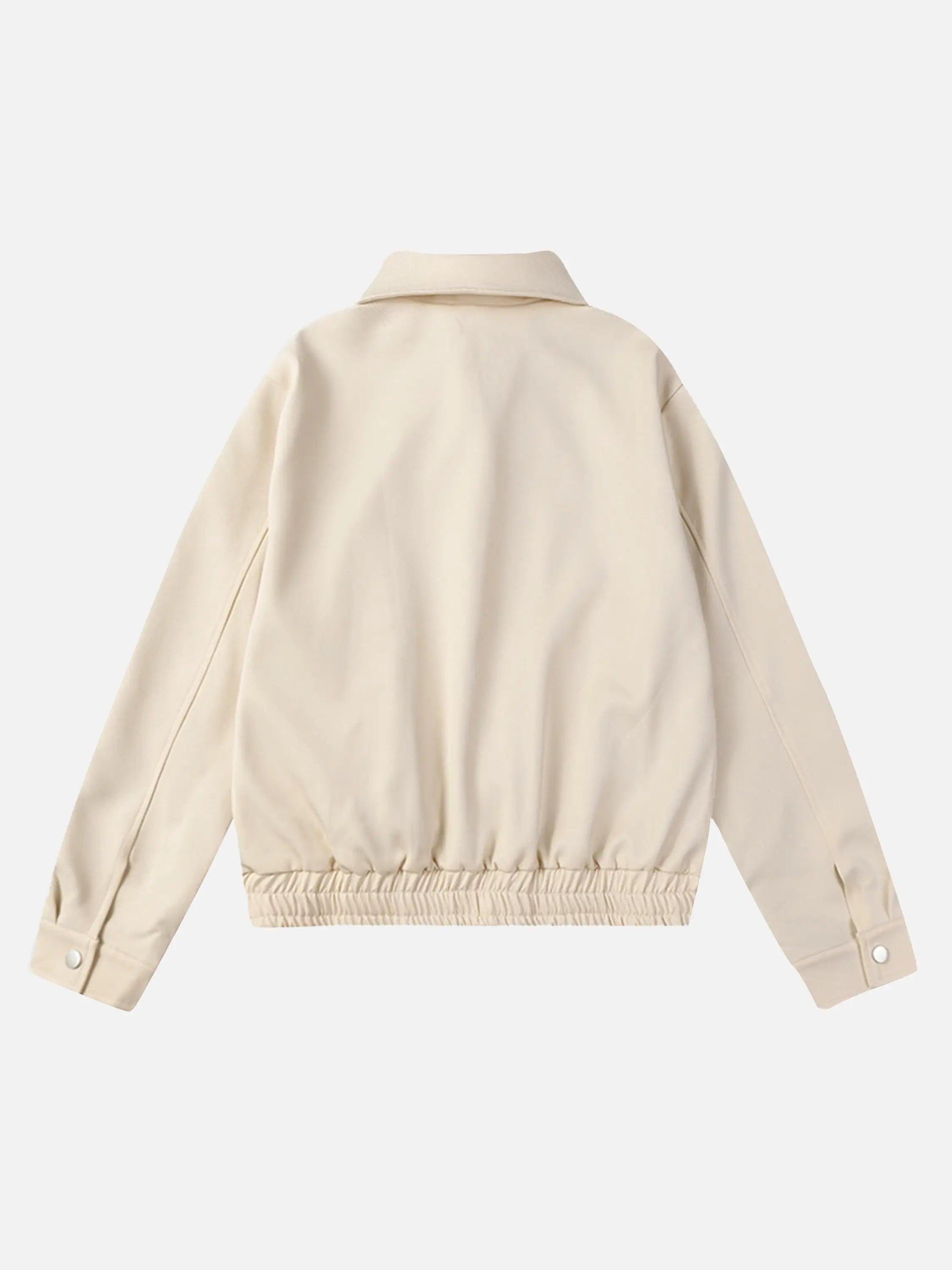 American Retro Distressed Letter Print Jacket