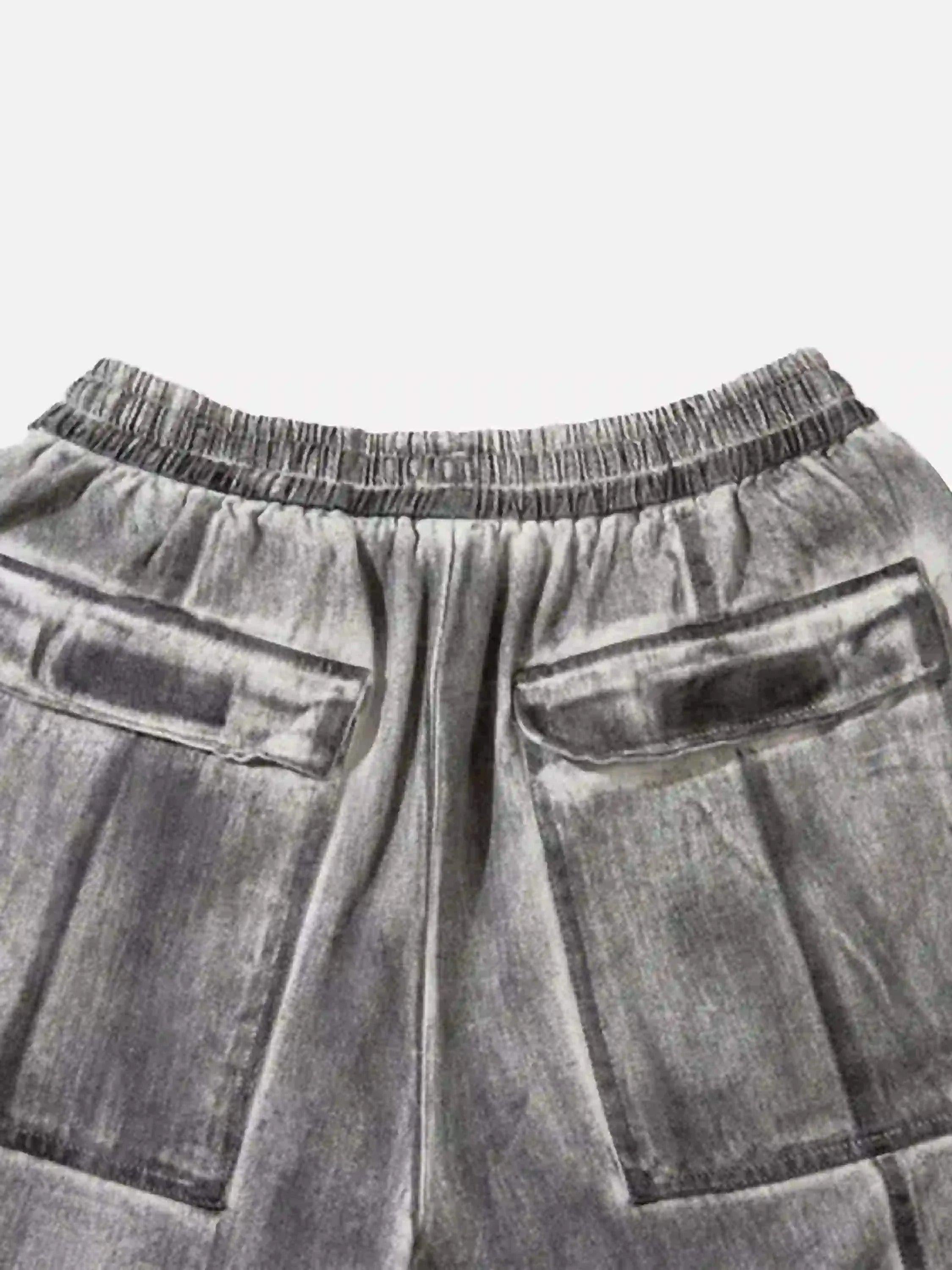 American Retro Distressed Multi-Pocket Cargo Shorts