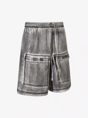 American Retro Distressed Multi-Pocket Cargo Shorts