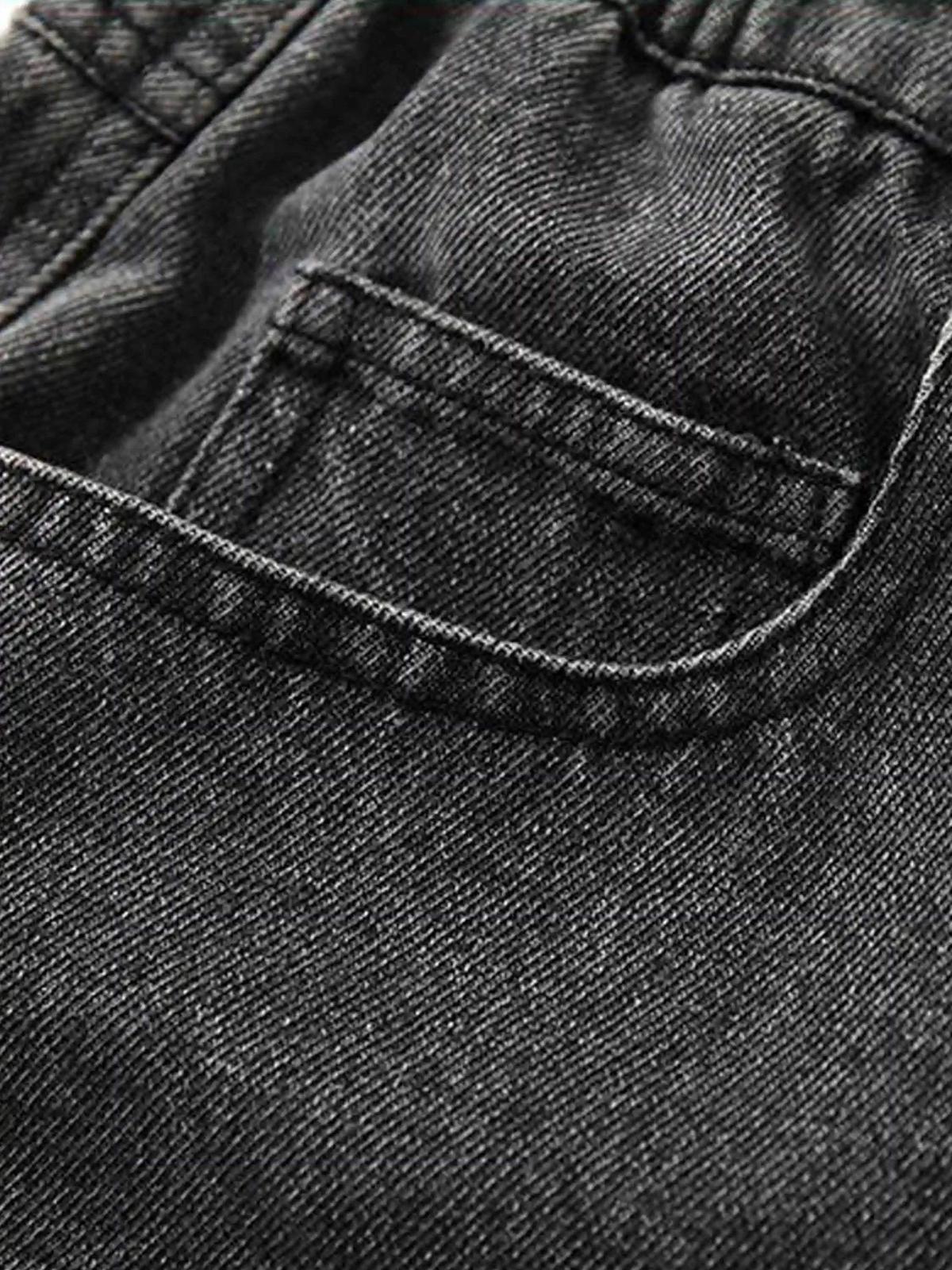 American Retro Embroidered Dopamine Jeans