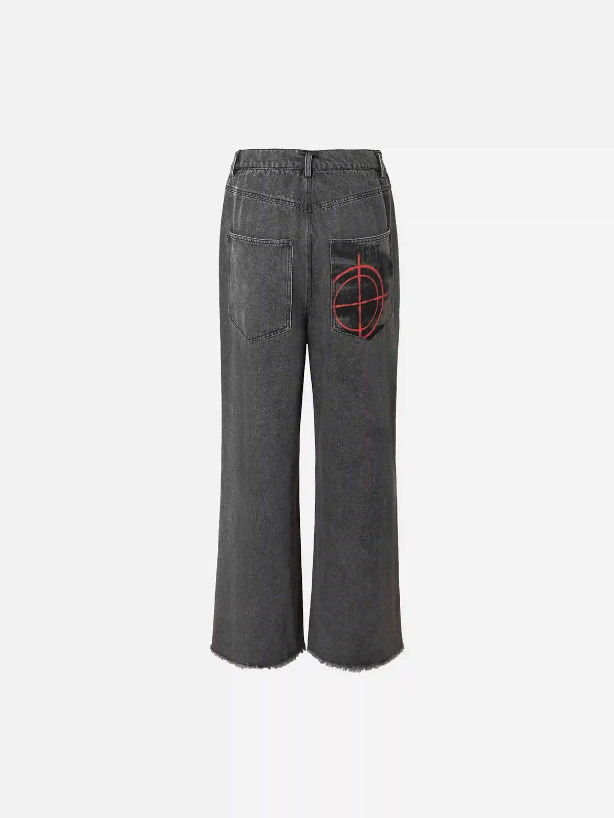 American Retro Embroidered Dopamine Jeans