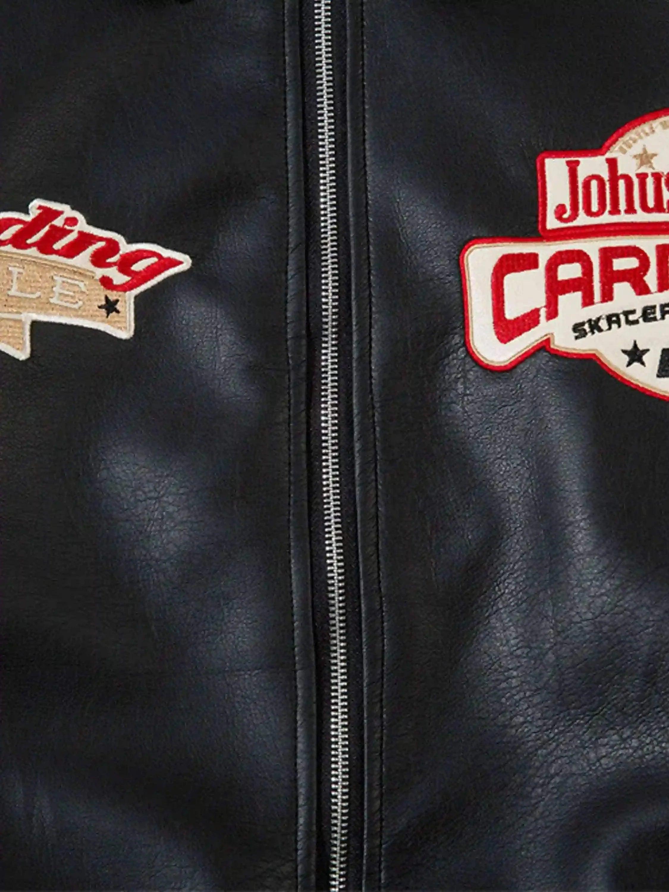 American Retro Patchwork Motorcycle Jacket