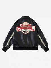 American Retro Patchwork Motorcycle Jacket