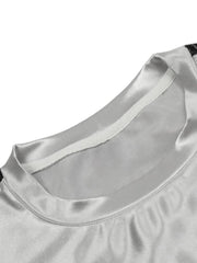 American Retro Patchwork Print Long-Sleeved T-Shirt