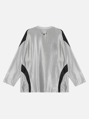 American Retro Patchwork Print Long-Sleeved T-Shirt