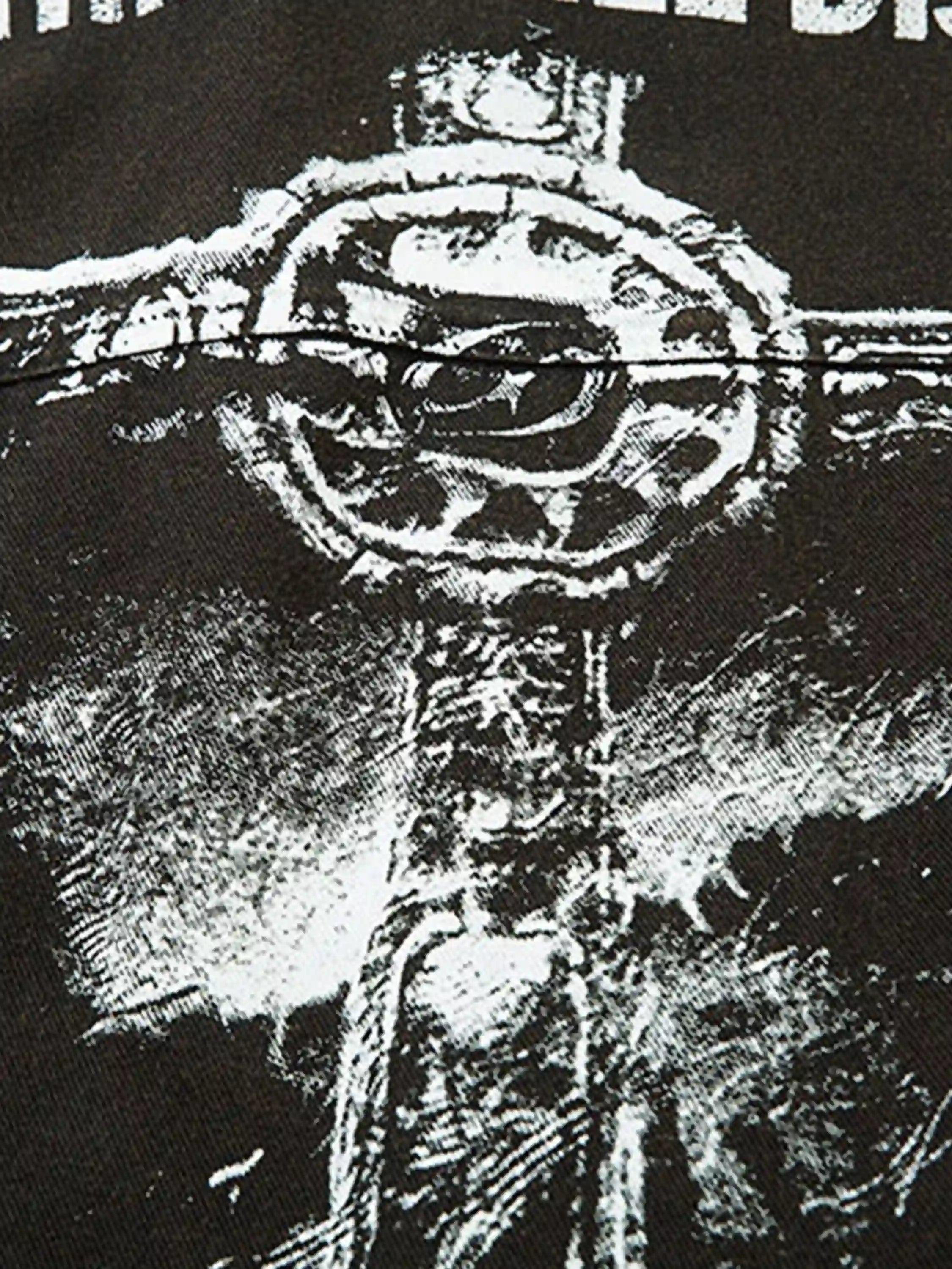 American Retro Raw Edge Cross Long Sleeve Shirt