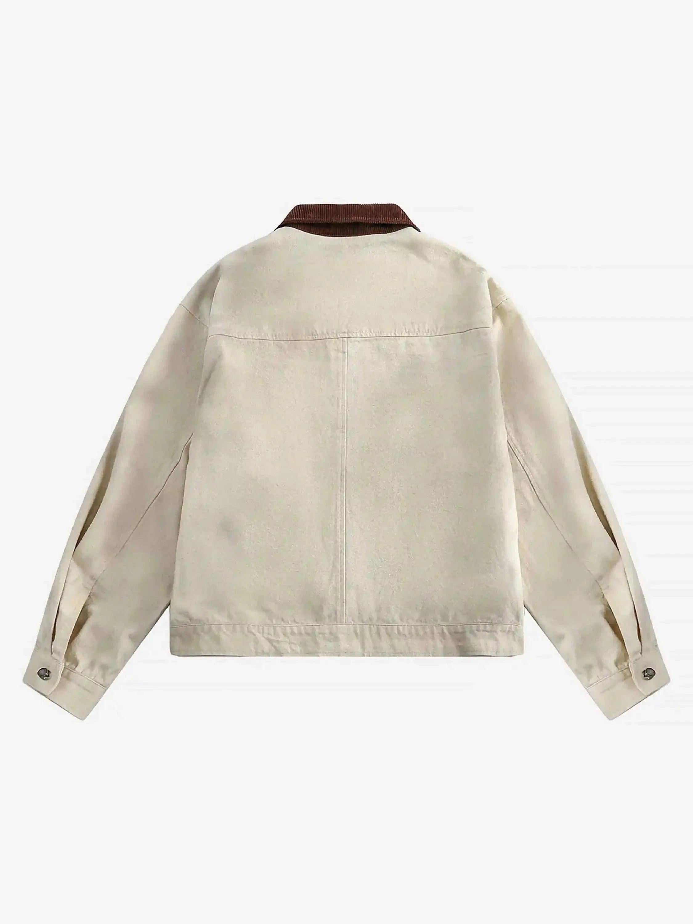 American Retro Washed Graffiti Patchwork Jacket