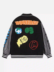 American Retro Woolen Baseball Jacket