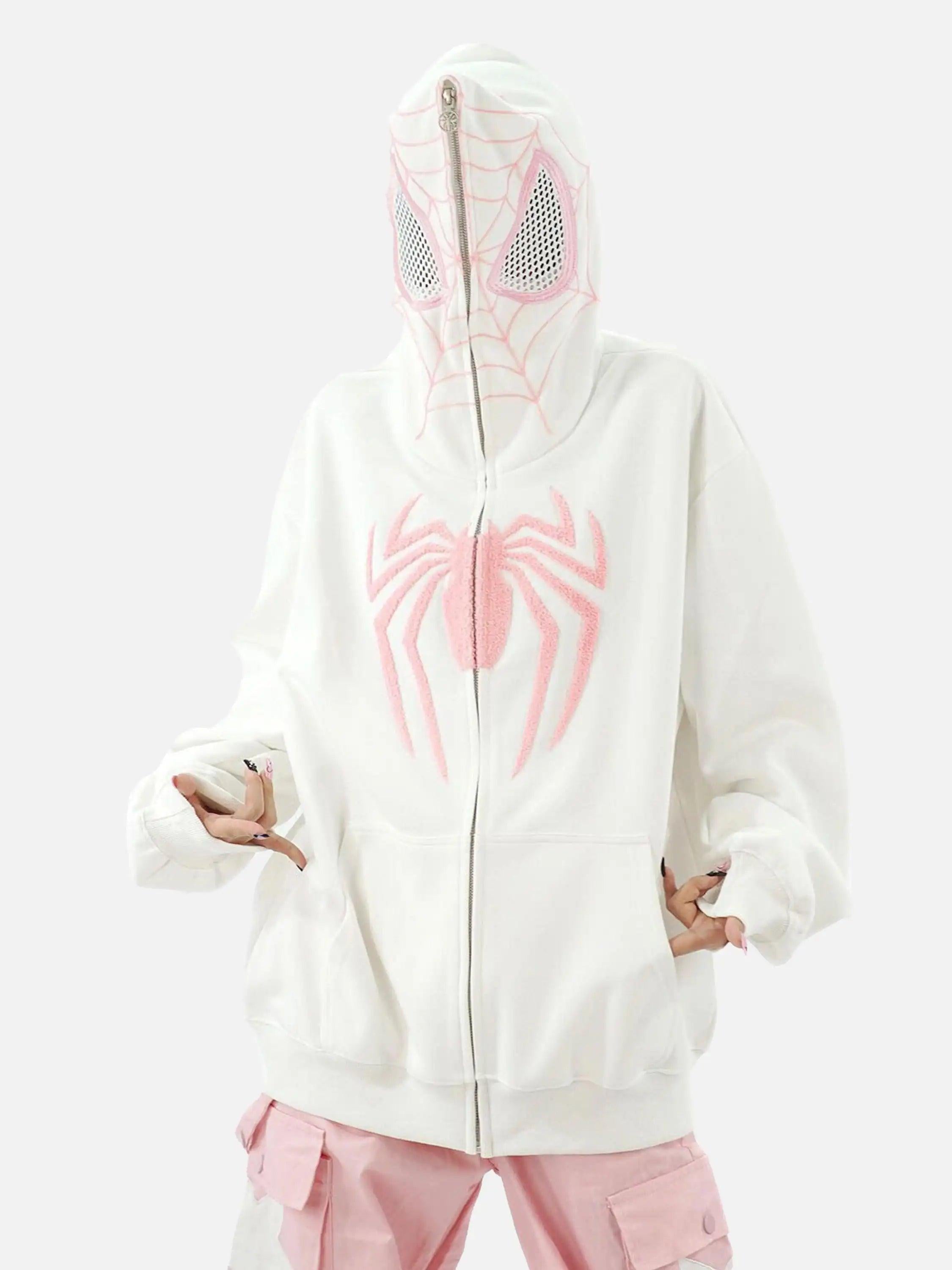American Spider Towel Embroidery Cardigan Hoodie