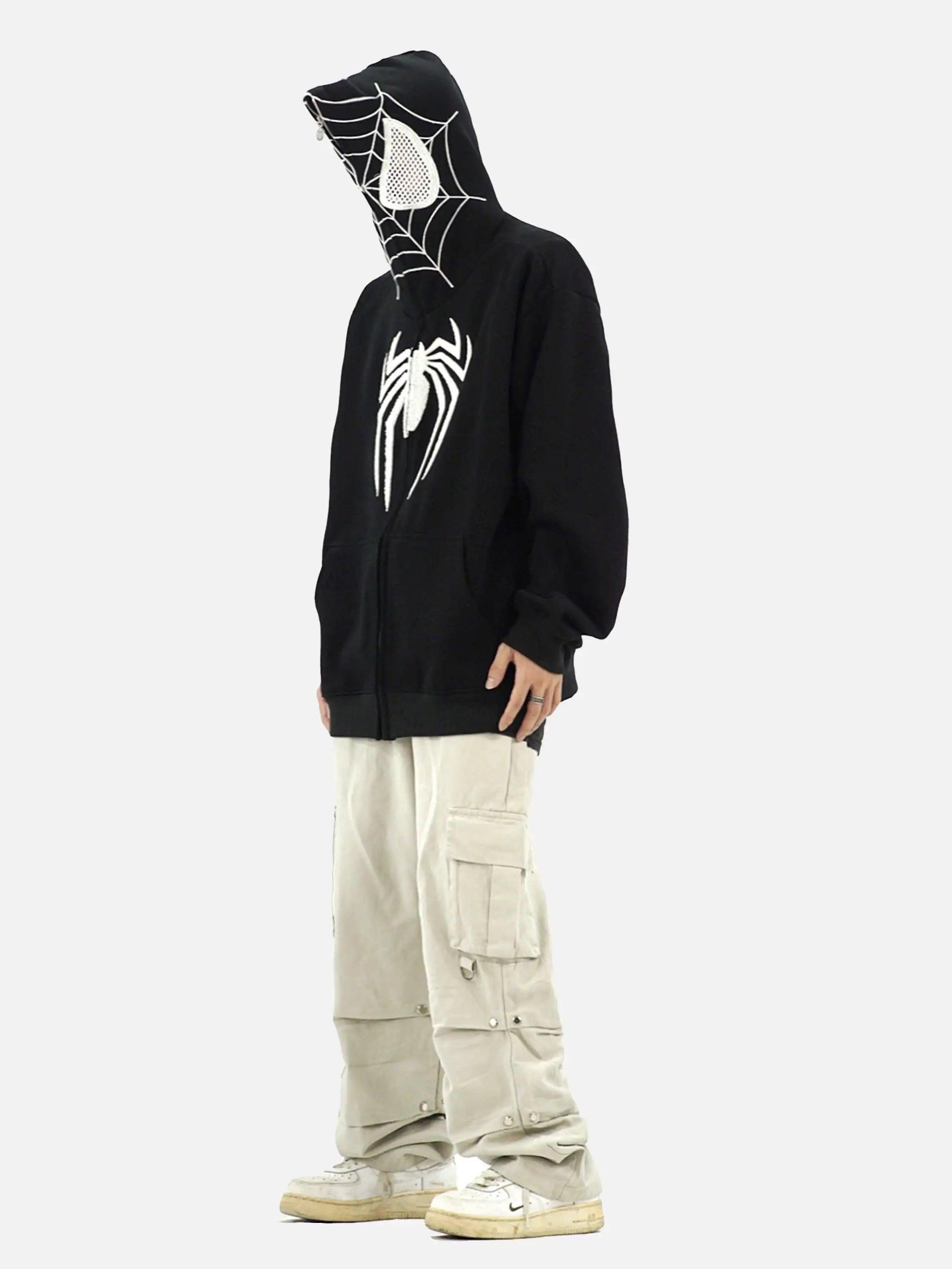 American Spider Towel Embroidery Cardigan Hoodie