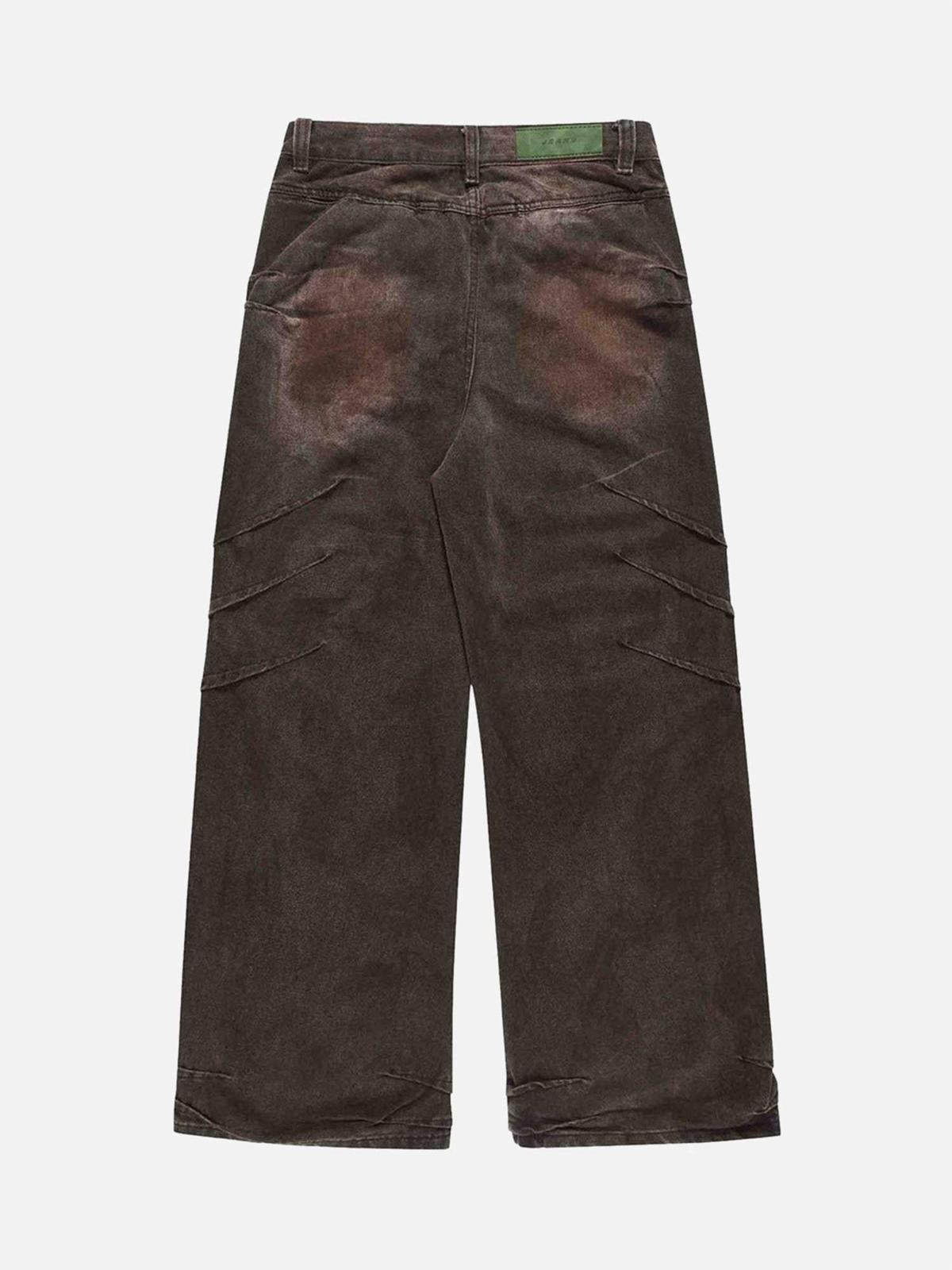 American Street Fashion Heavy Industry Washed Jeans