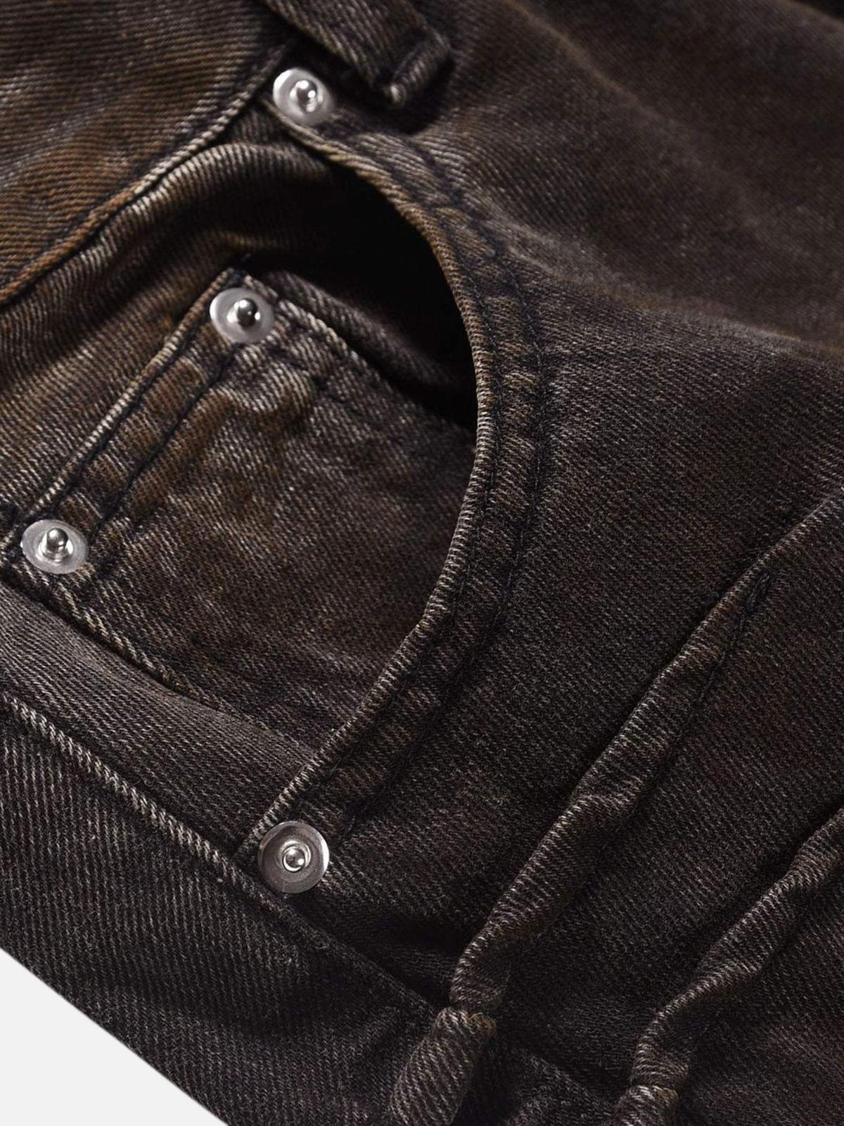 American Street Fashion Heavy Industry Washed Jeans
