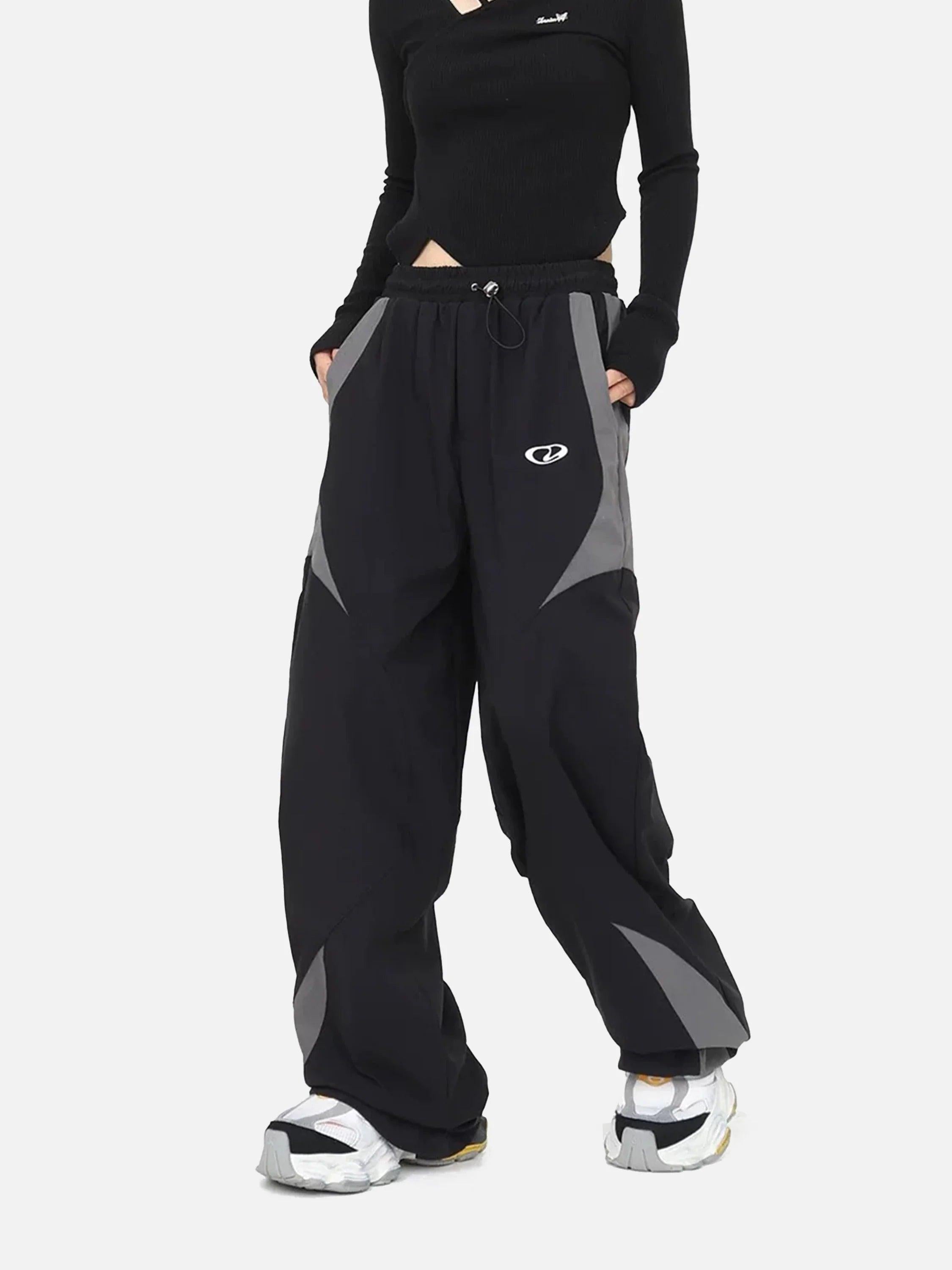 American Street Fashion Splicing Design Casual Sports Pants