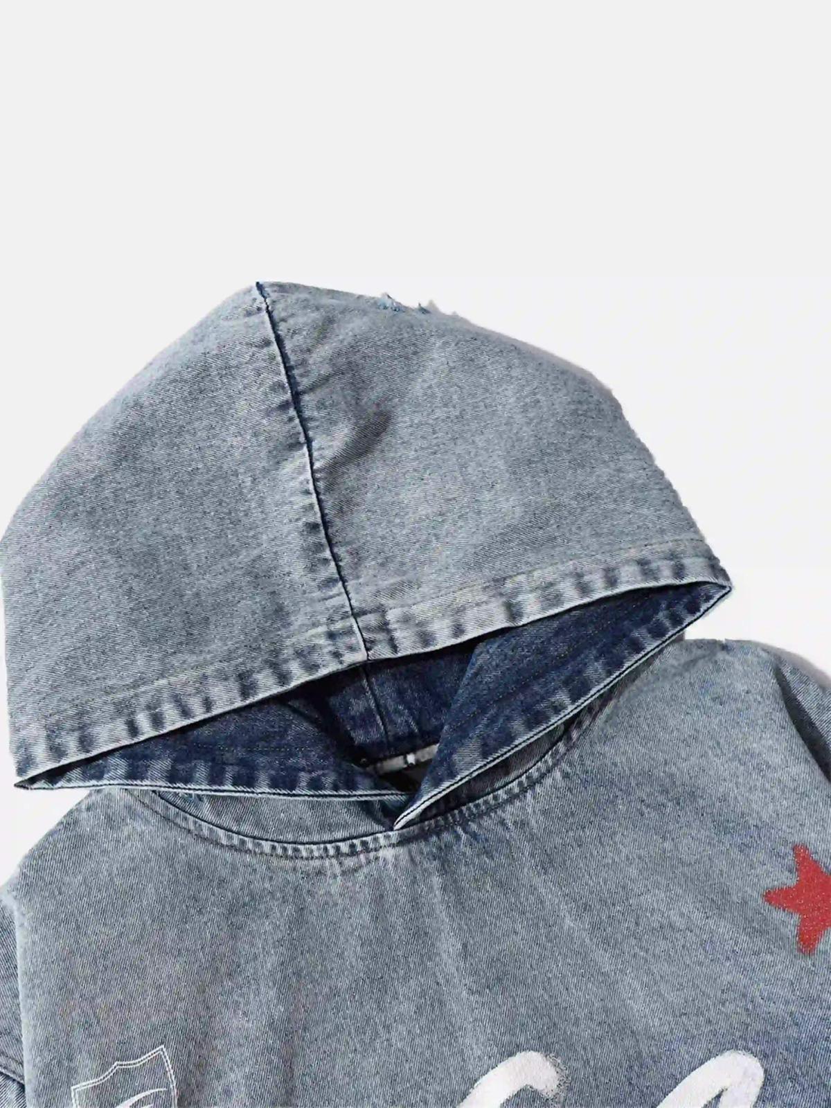 American Street Gradient Denim Hoodie