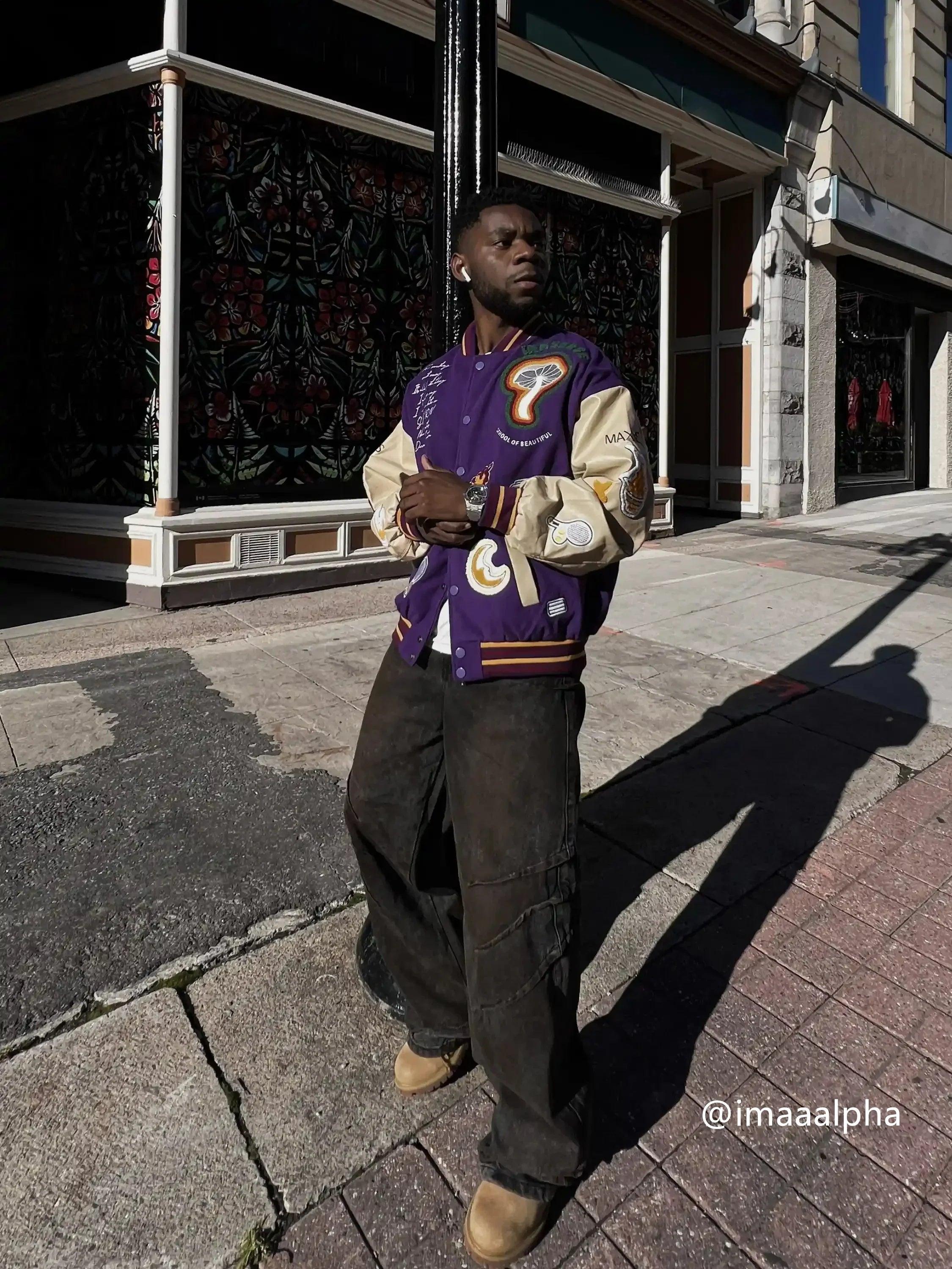 American Street Retro Embroidered Baseball Jacket
