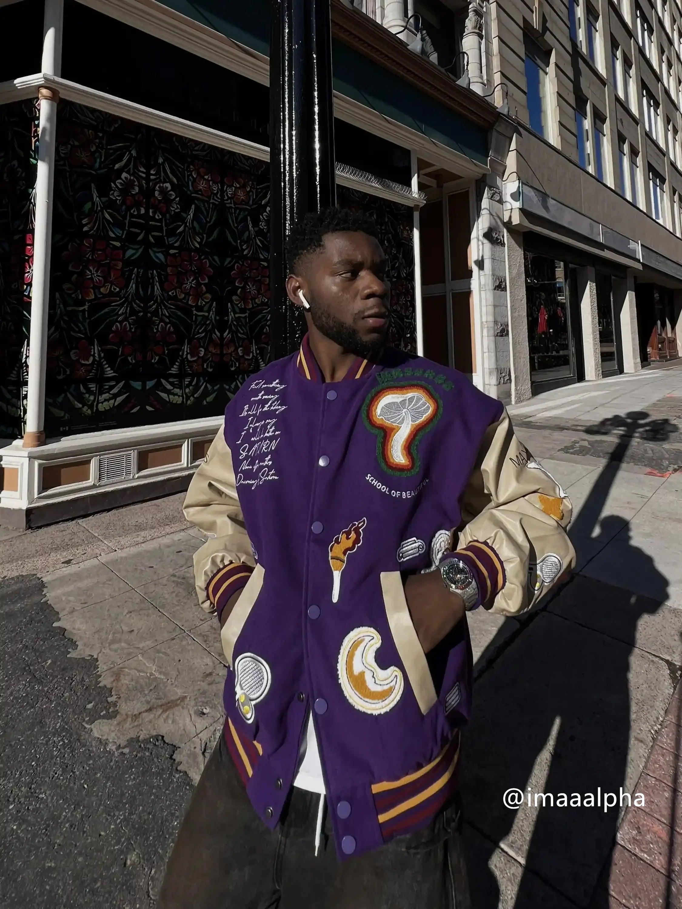 American Street Retro Embroidered Baseball Jacket