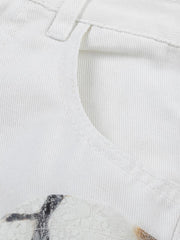 American Street Style Patch Jeans