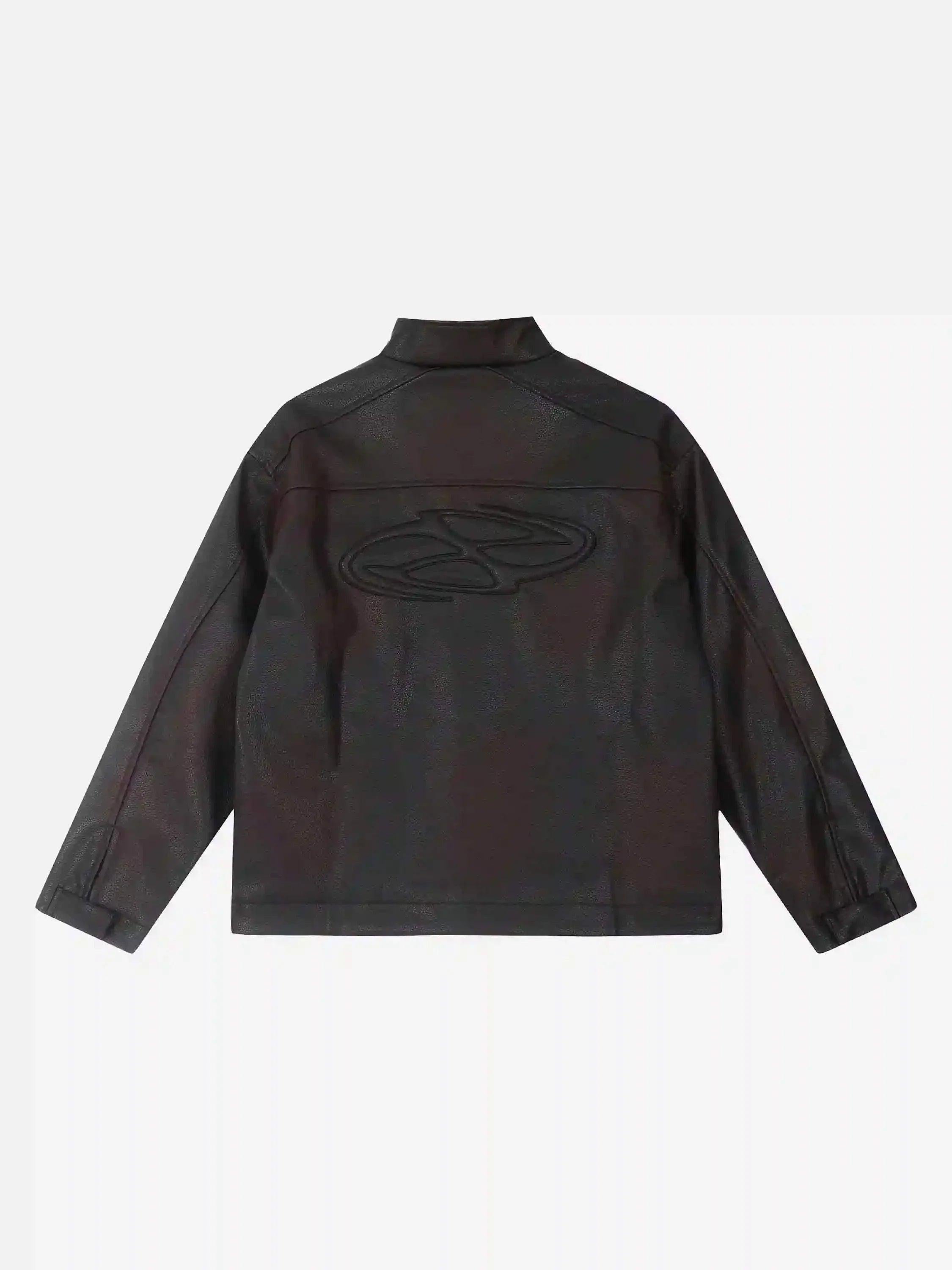 American Style 3D Embroidery Spray Color Motorcycle Jacket