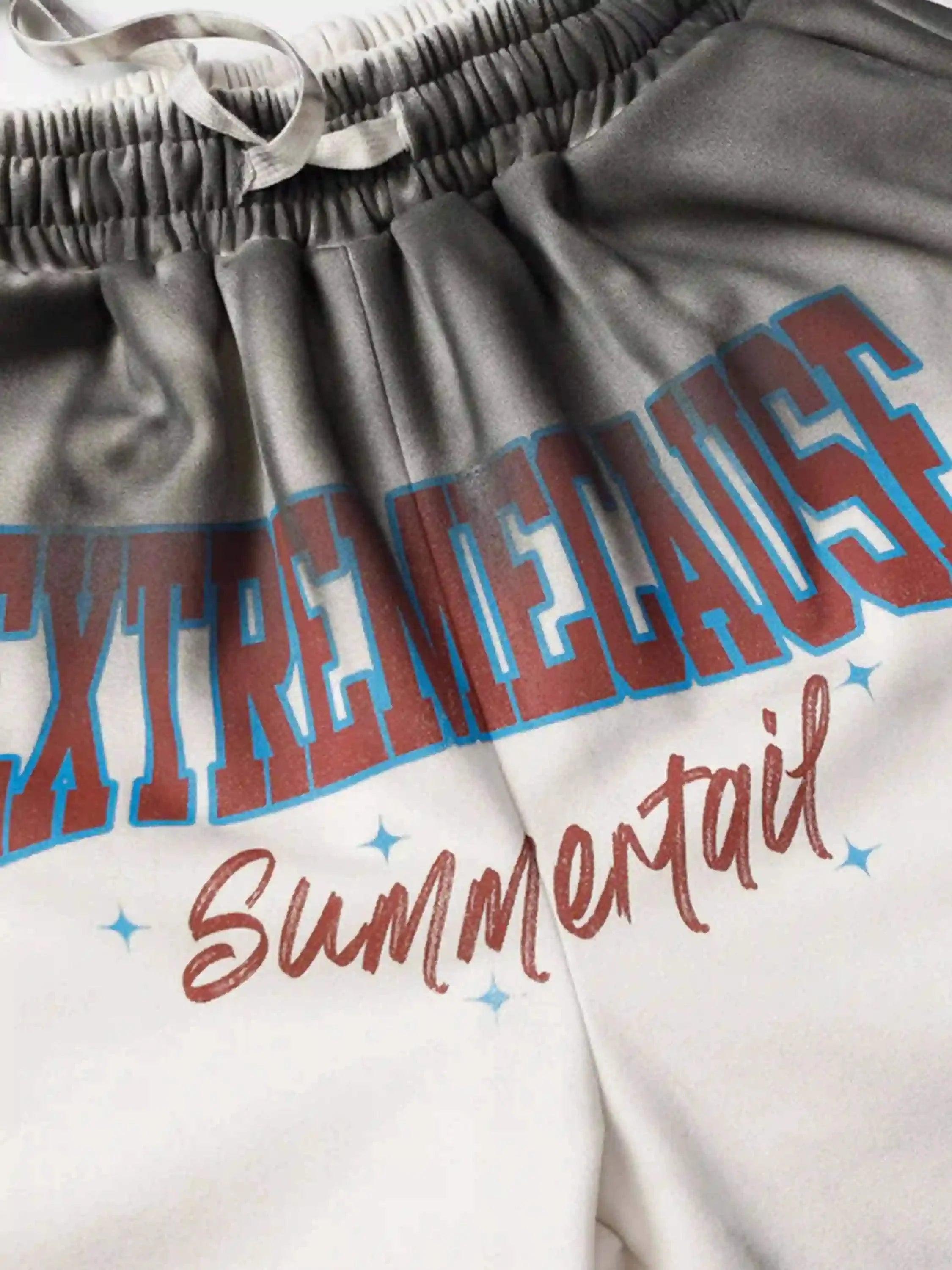 American Style Distressed Gradient Print Shorts