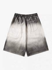 American Style Distressed Gradient Print Shorts
