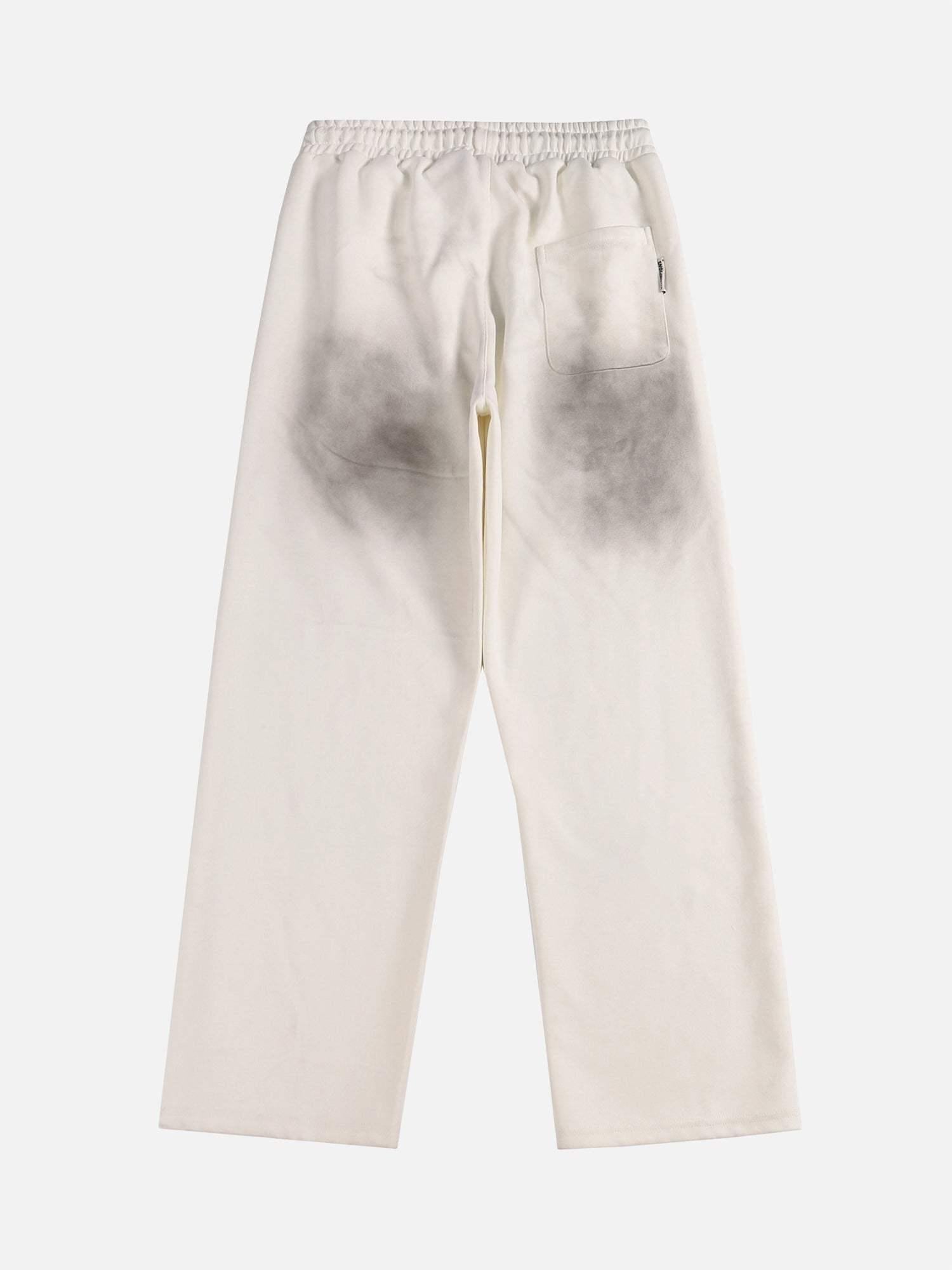 American Style Spray Painted Letters Washed Casual Sweatpants