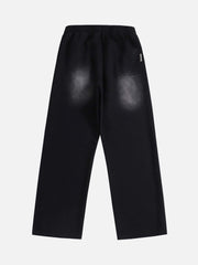 American Style Spray Painted Letters Washed Casual Sweatpants