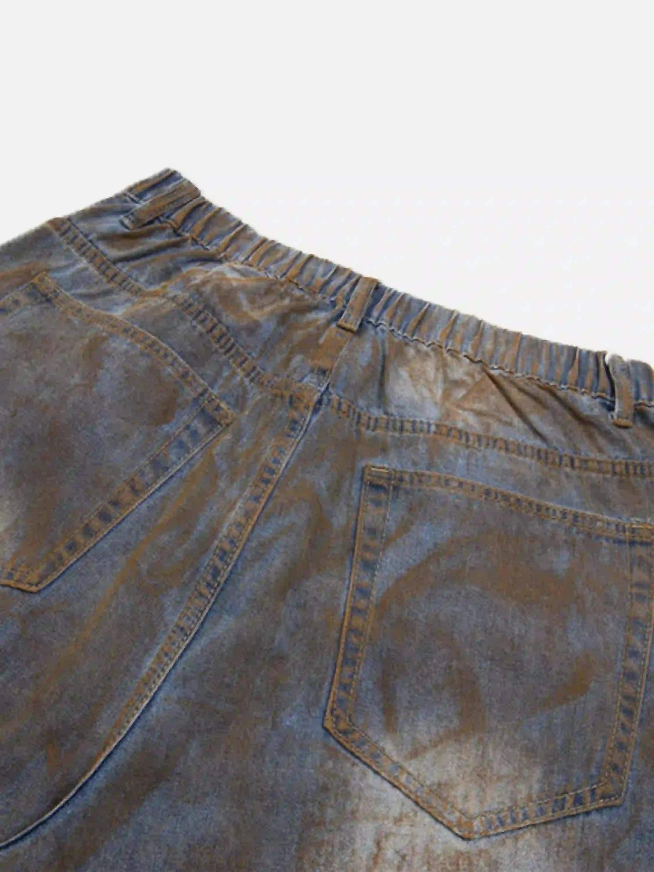 American Style Wasteland Style Wide-Leg Denim Jorts