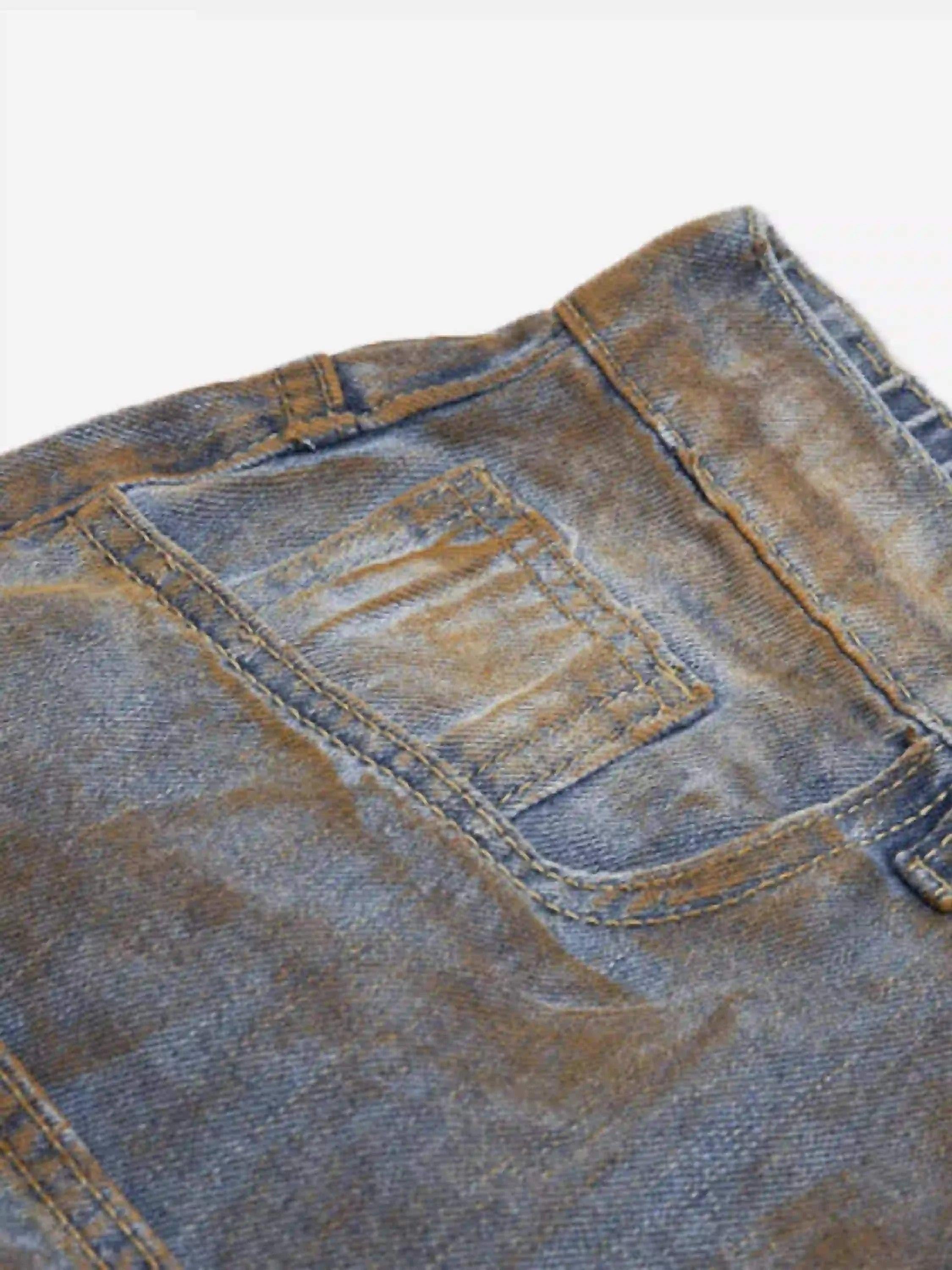 American Style Wasteland Style Wide-Leg Denim Jorts
