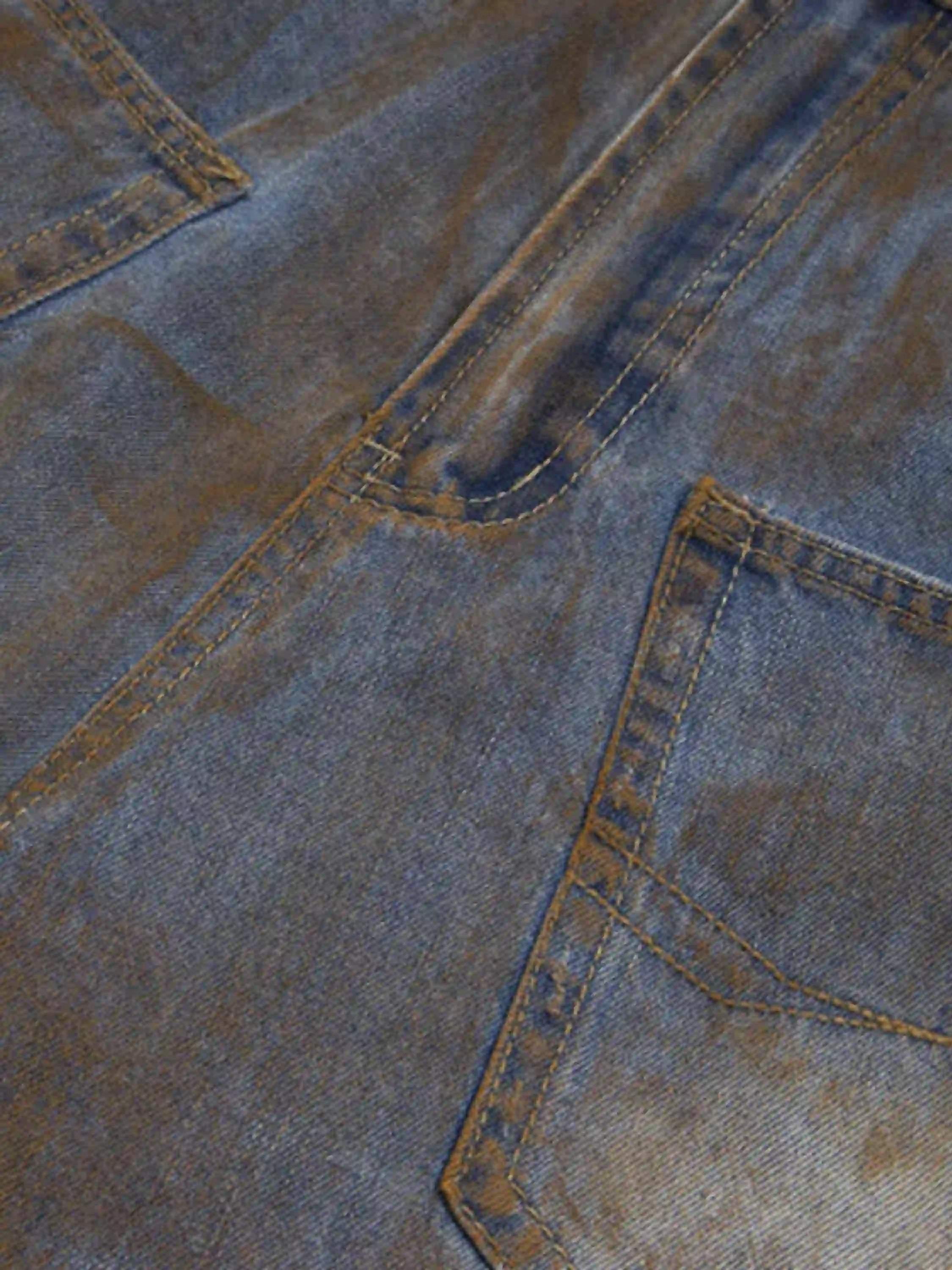 American Style Wasteland Style Wide-Leg Denim Jorts