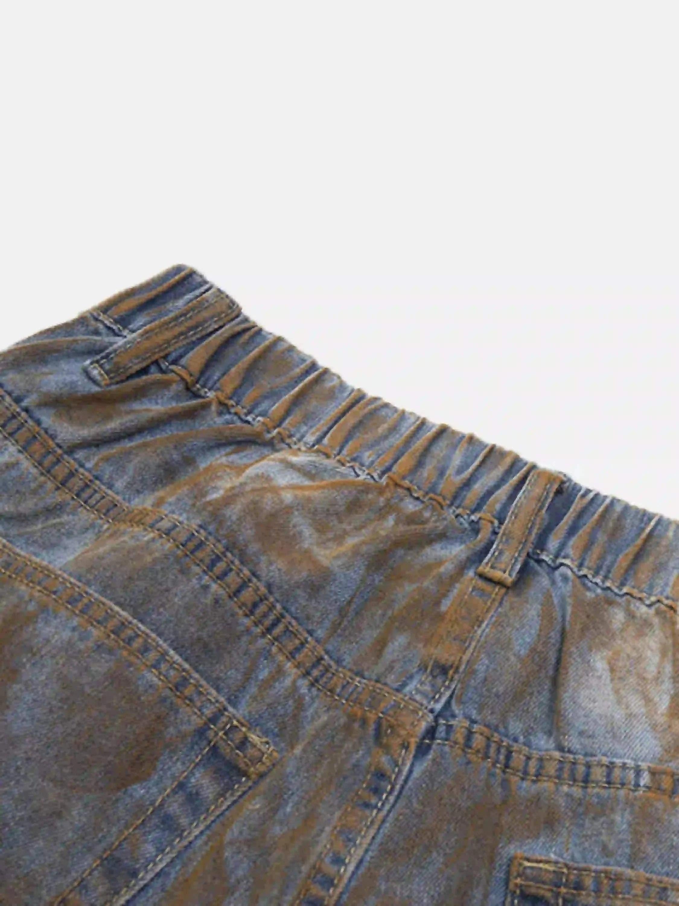 American Style Wasteland Style Wide-Leg Denim Jorts