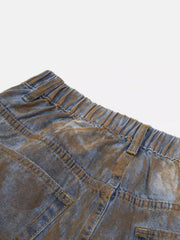 American Style Wasteland Style Wide-Leg Denim Jorts