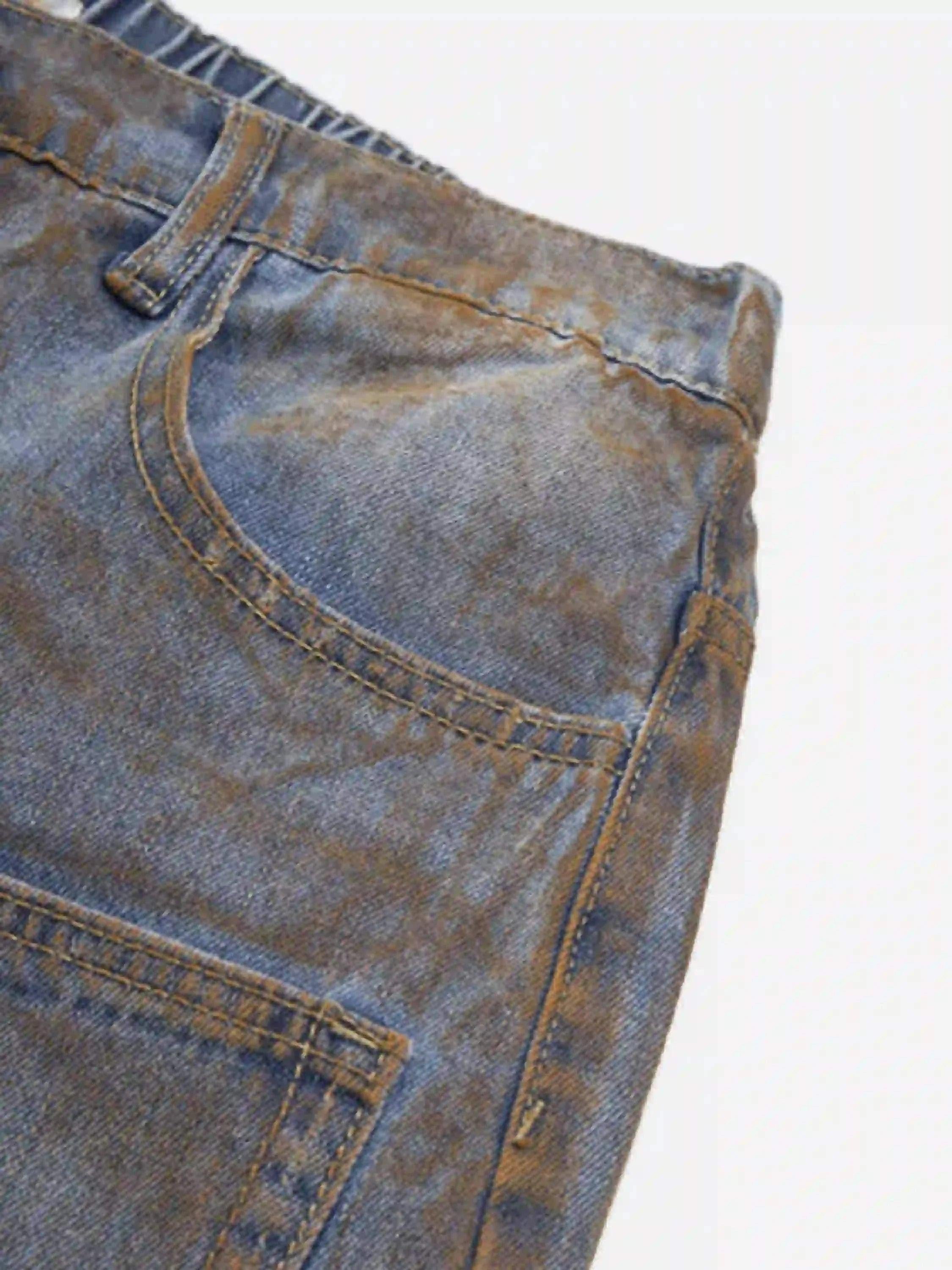American Style Wasteland Style Wide-Leg Denim Jorts