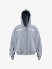 Vintage Suede Letter Embroidered Cropped Hooded Sweatshirt
