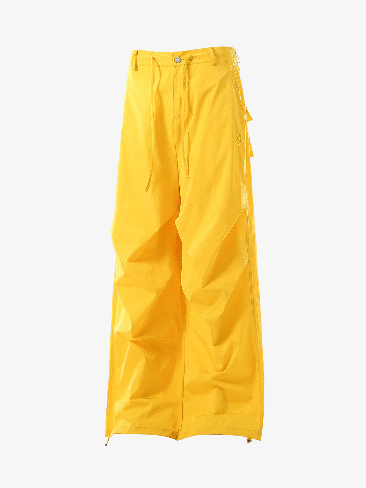 Vintage Drawstring Draped Embroidered Wide Leg Pants