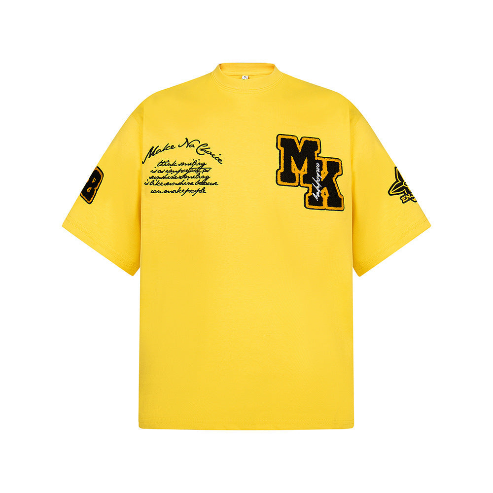 Heavy Embroidery Patch Embroidered T-Shirt