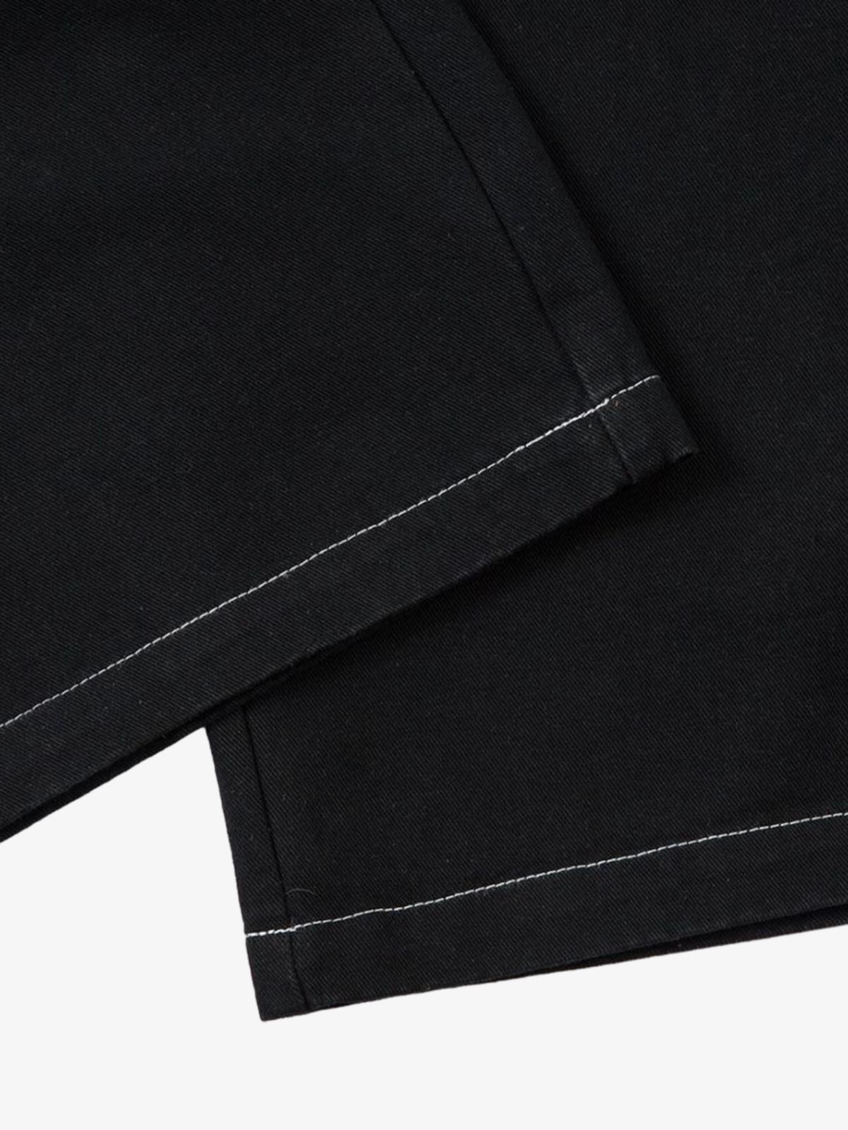 Heavy Contrast Thread Embroidered Multi-Button Jeans