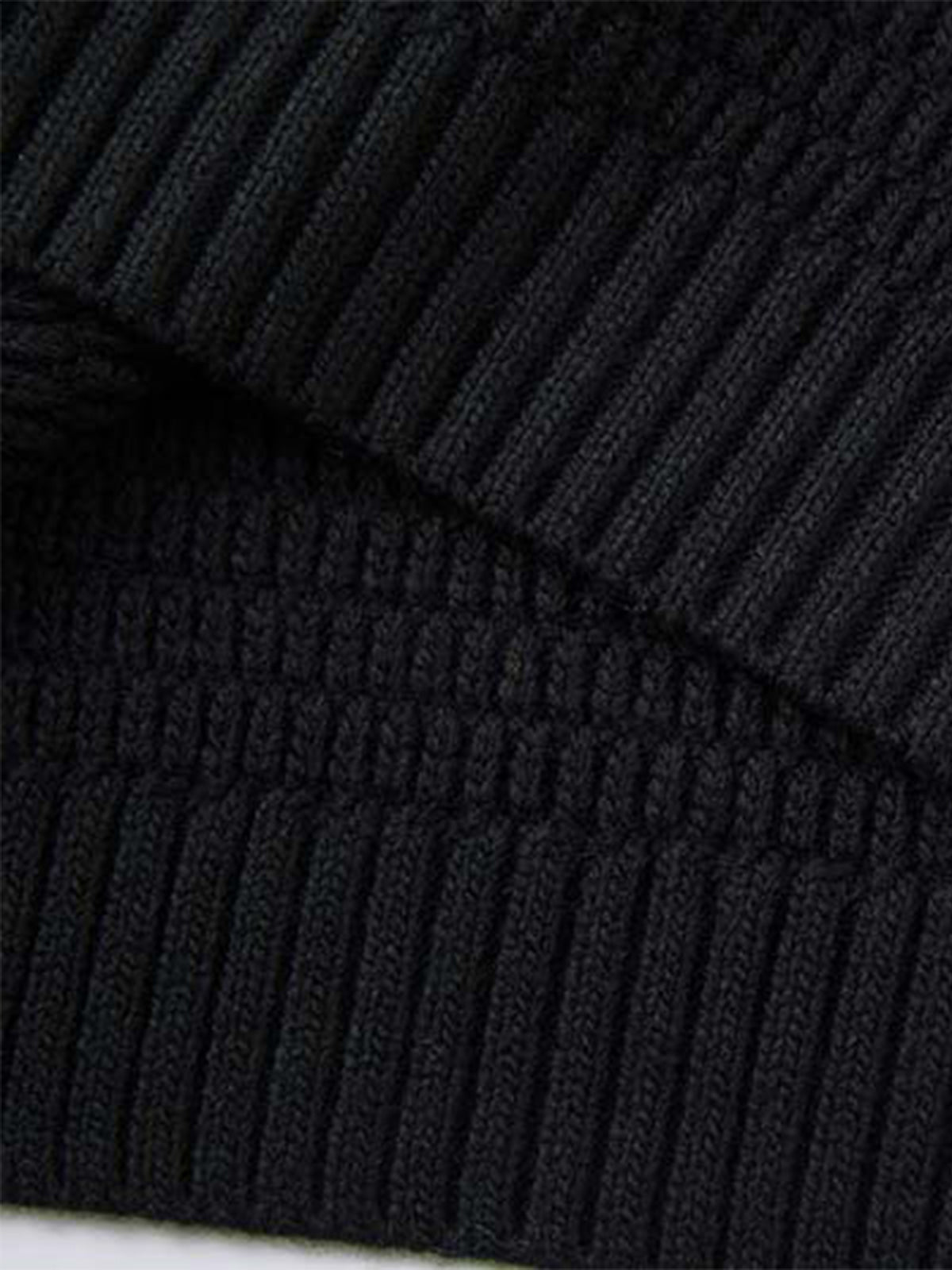 Retro Knitted Lapel V-Neck Contrast Striped Sweater