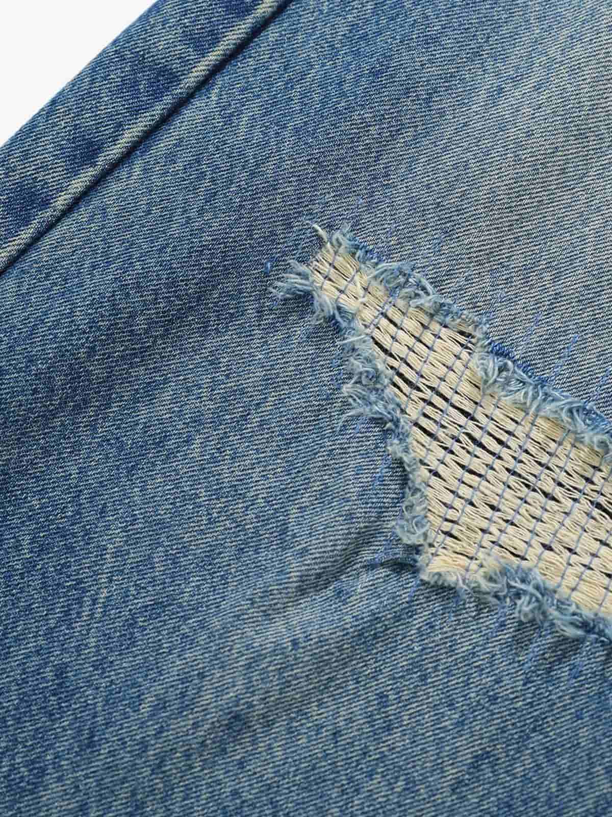 Vintage Distressed Draped Baggy Jeans