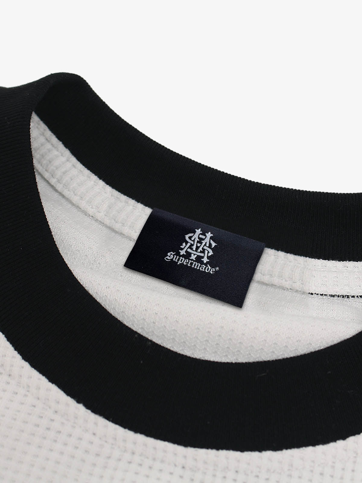 Letter Print Waffle Long-Sleeved T-Shirt