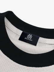 Letter Print Waffle Long-Sleeved T-Shirt