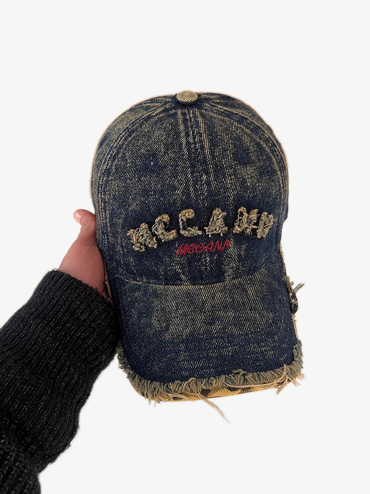 Street Washed Distressed Letter Embroidered Baseball Cap