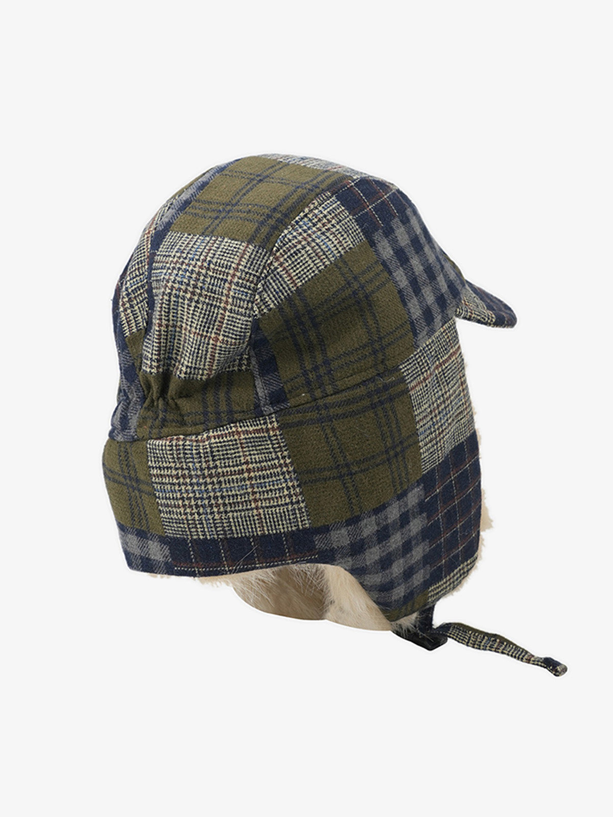 Vintage Plaid Patchwork Fleece Lined Trapper Hat