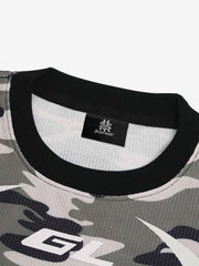 Camouflage Skull Print Long-Sleeved T-Shirt