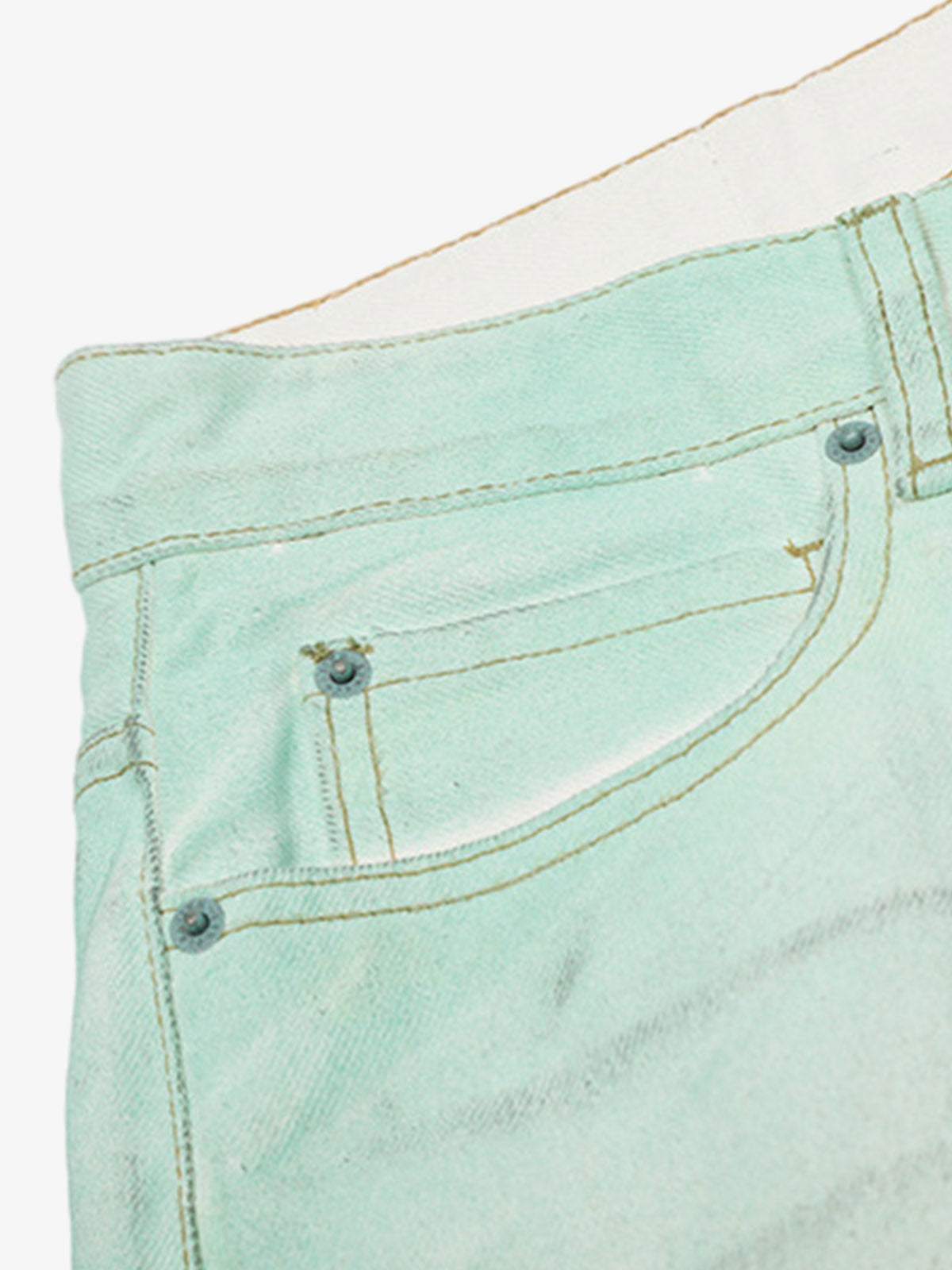 Distressed Handmade Luminous Mud-Dyed Paint Jeans