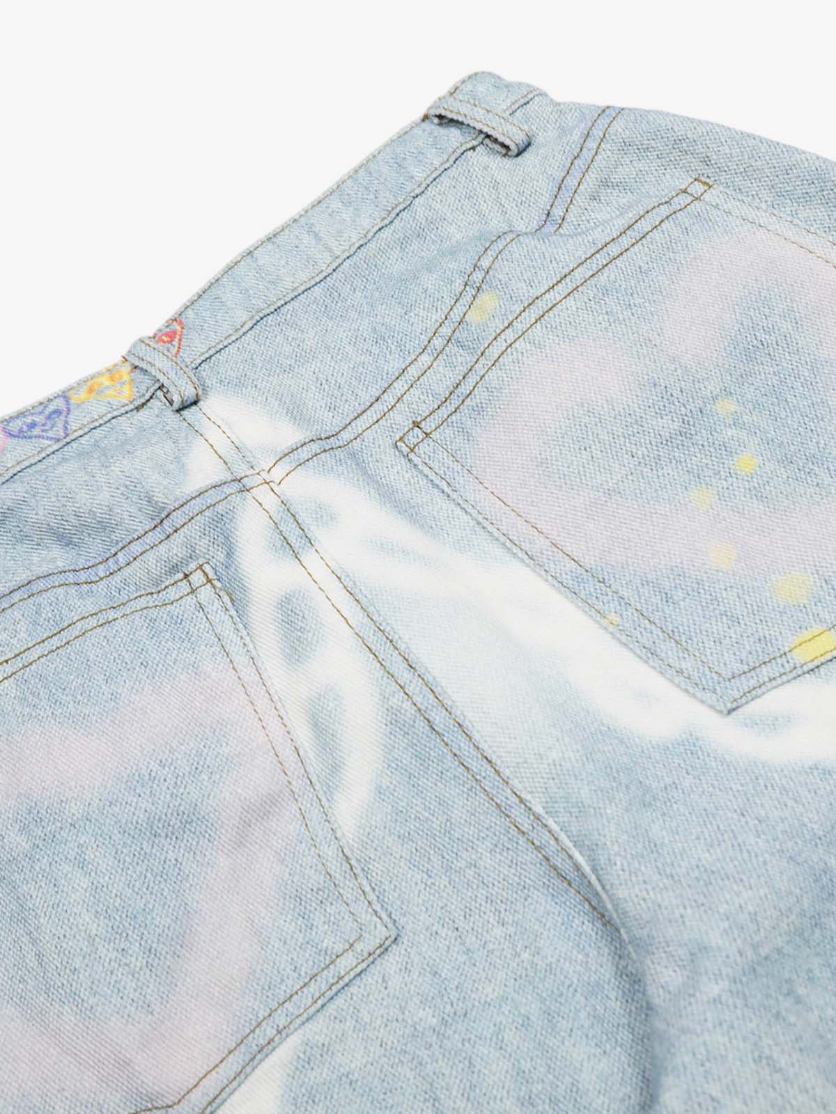 Retro Spray Graffiti Fun Straight Jeans