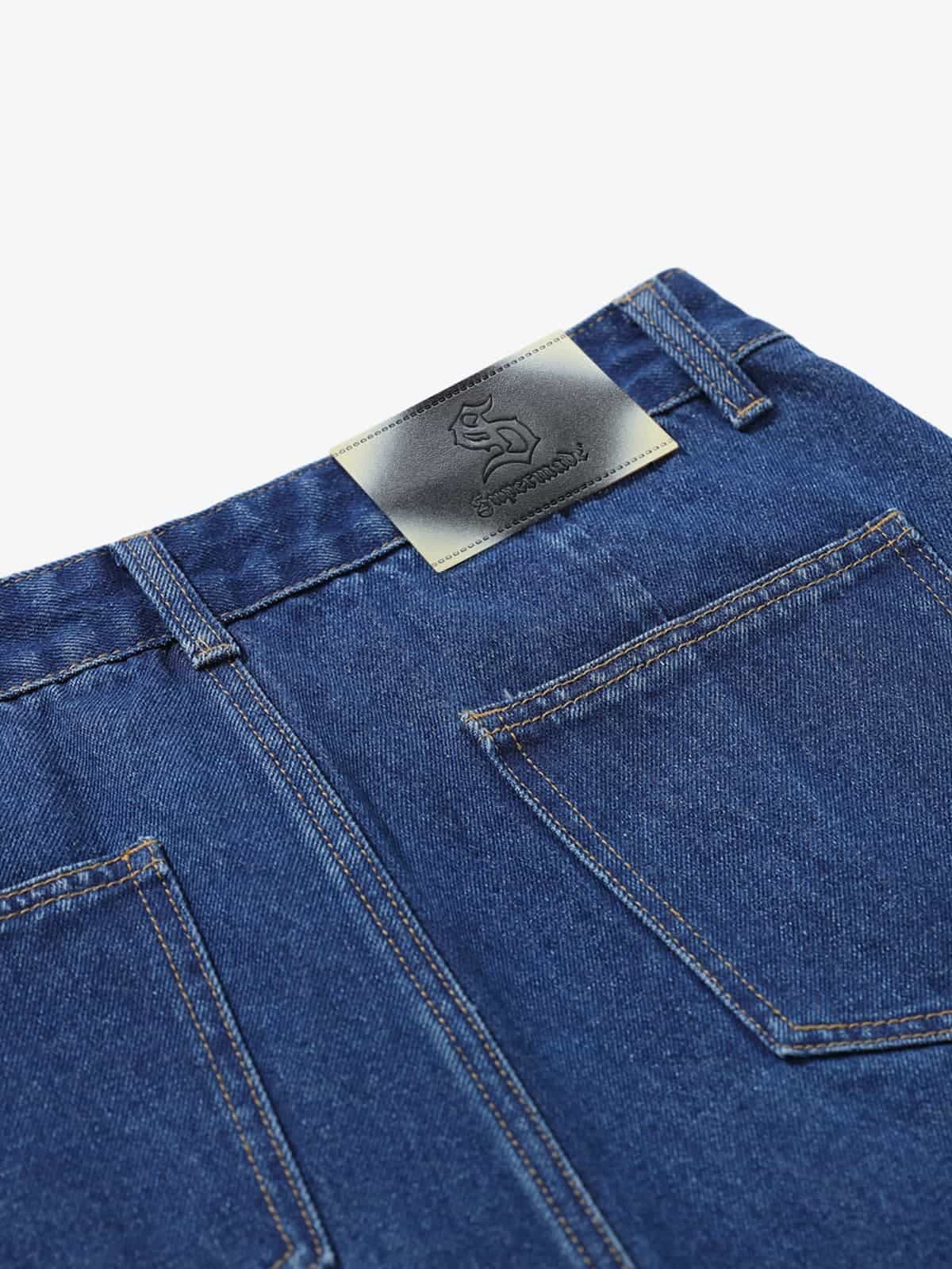 Retro Pleated Denim Baggy Jeans