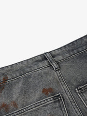 Wasteland Heavy Washed Distressed Tie-Dye Work Jeans